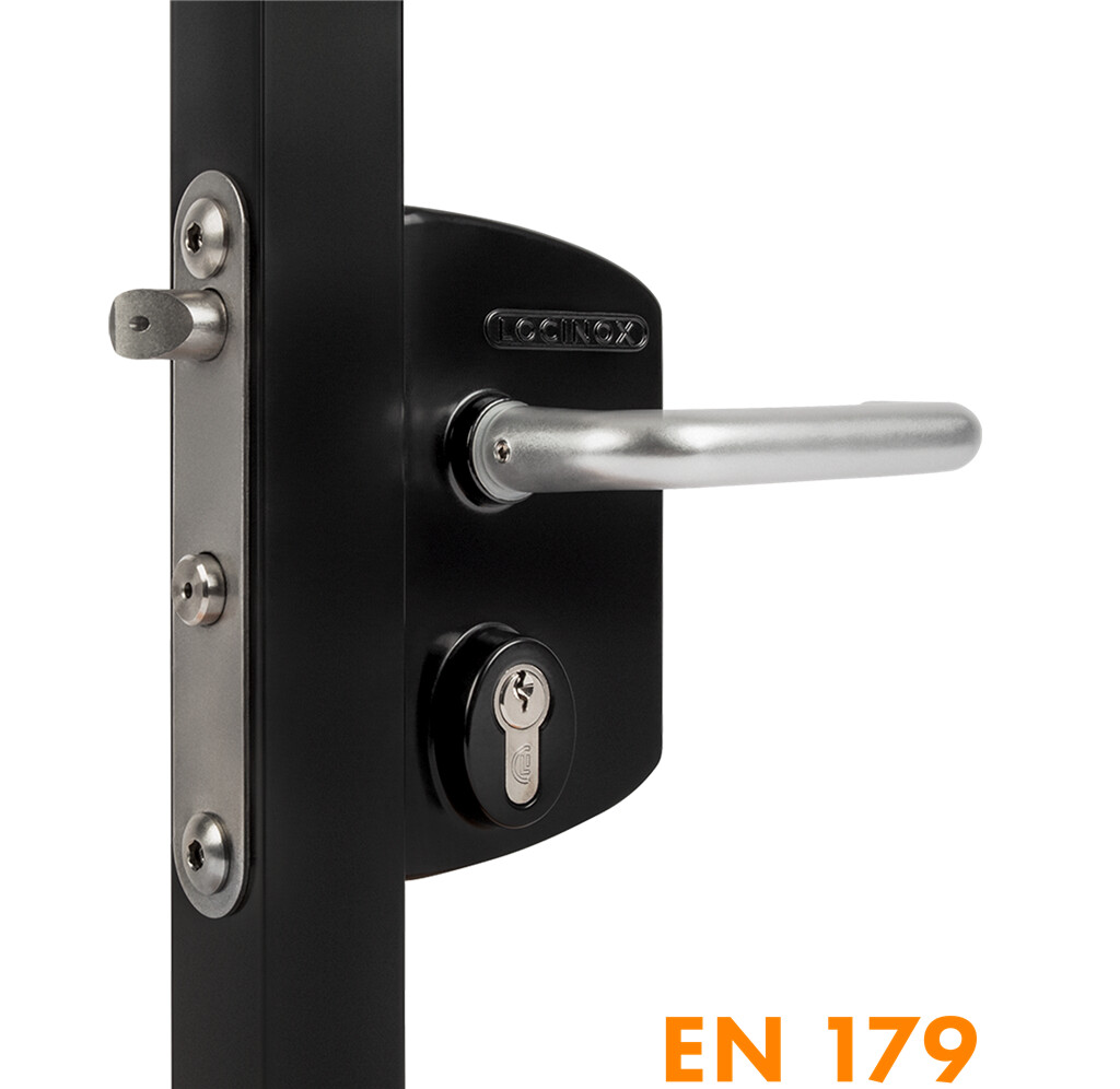 Surface mounted anti-panic gate lock