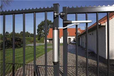 Ferme-portail hydraulique polyvalent et puissant pour charnières à 90° et 180°