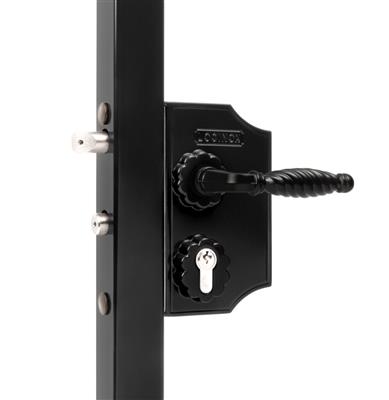 Large surface mounted ornamental gate lock