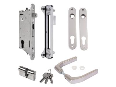 Komplettes Set mit Sixtylock Einsteckschloss für Metall-, PVC und Aluminium-Tore