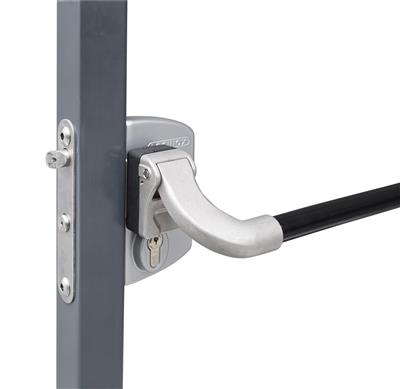 Surface mounted anti-panic gate lock