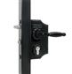 Small surface mounted ornamental gate lock